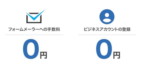 フォームメーラーへの手数料なし、導入・設定も簡単
