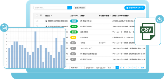 入力された顧客情報は見やすい管理画面で閲覧可能